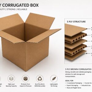 3x3x3 Inch 5Ply Brown - 50 Box